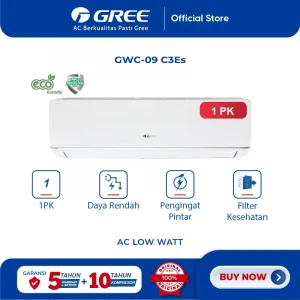 GREE AC DELUXE LOW WATT - PUTIH 1PK - GWC-09C3E(S) (Unit Indoor & Outdoor)